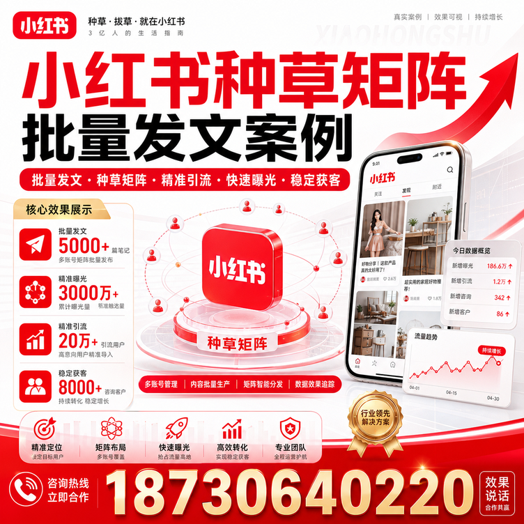 清远小红书种草矩阵批量发文案例